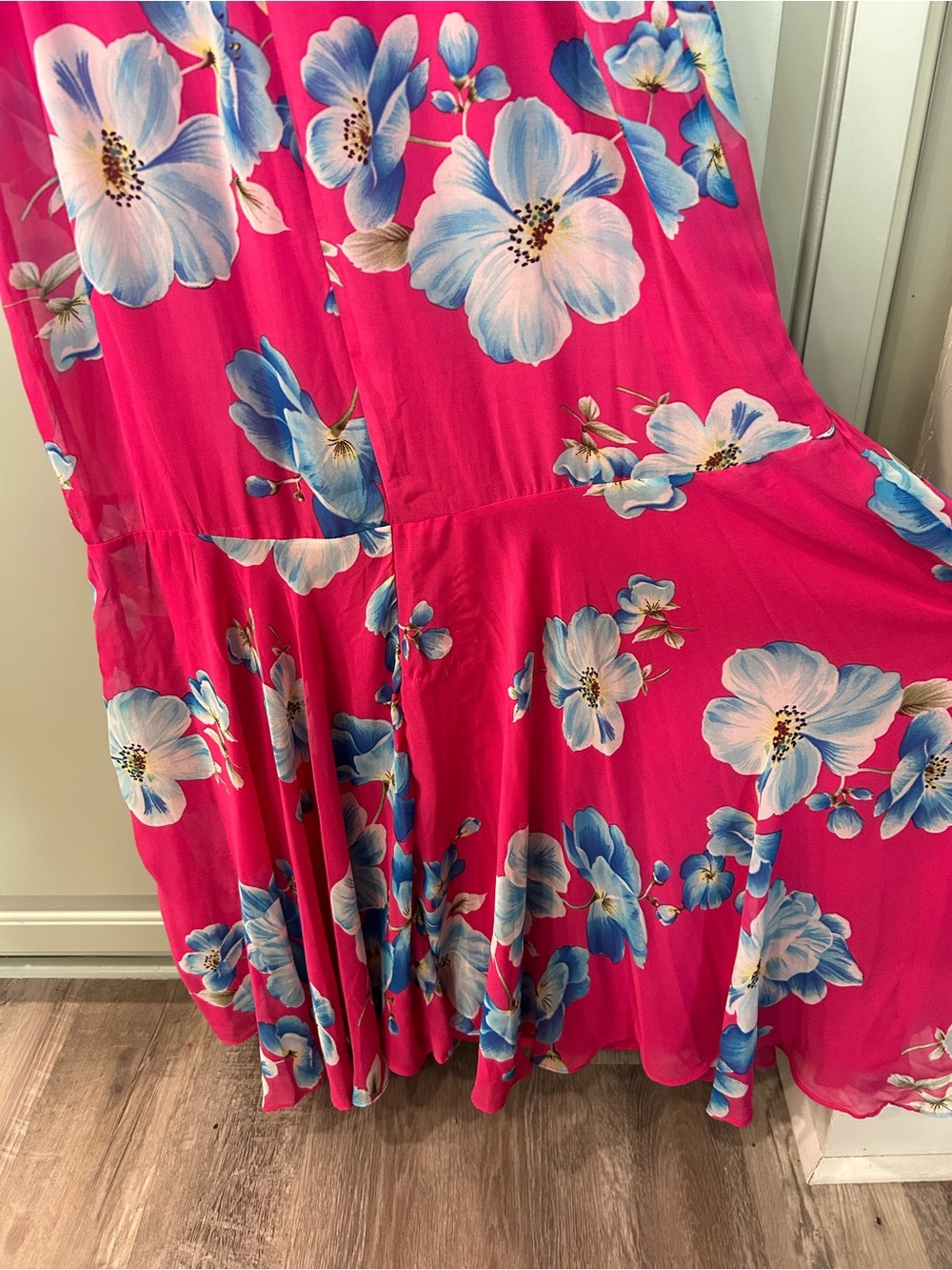 Lulus Wandering Wendy Magenta Floral Print Maxi Dress Size XL - Picture 5 of 10